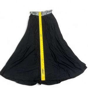 Vintage 80s thumsup Rayon M Black Maxi Skirt  with Sequins Vacay Resort Party
